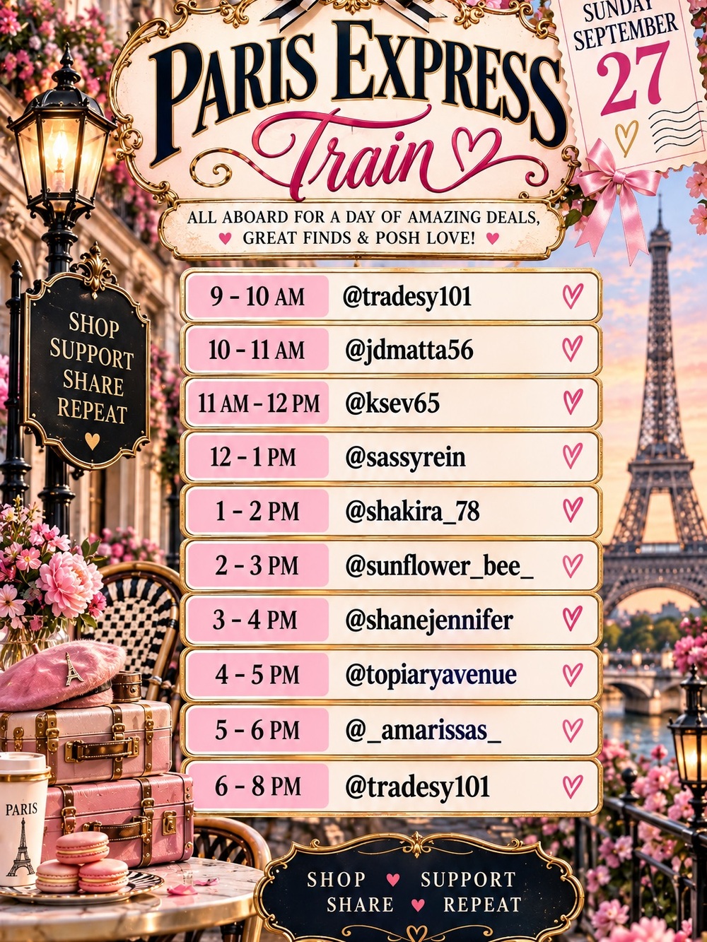 Paris Express Train Schedule 9-27-26